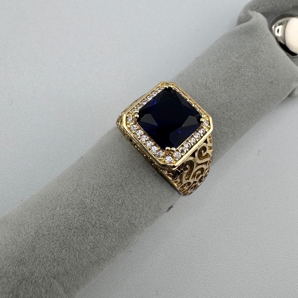Deep Blue‎ 14K Gold Plated Ring